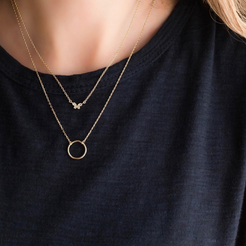 Petite Butterfly Necklace | 14k Gold Plated - Picture 7 of 8